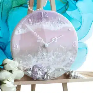 Stunning White Ocean Resin Wall Clock - Perfect Coastal Decor for Couples