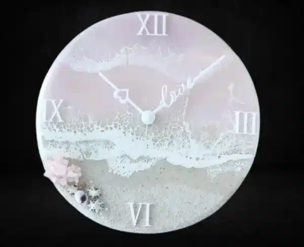 Stunning White Ocean Resin Wall Clock - Perfect Coastal Decor for Couples - Image 4