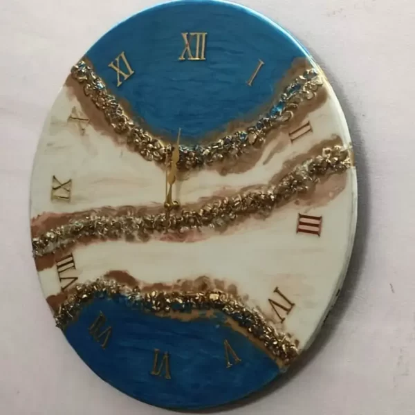 Elevate Your Decor with the Blue White Resin Wall Clock
