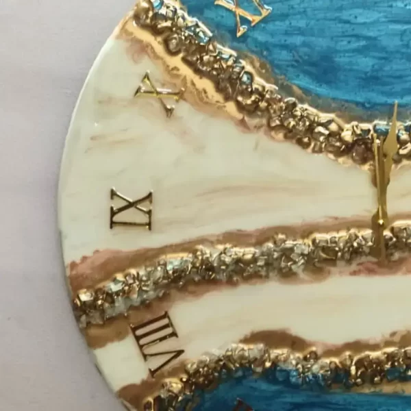 Elevate Your Decor with the Blue White Resin Wall Clock