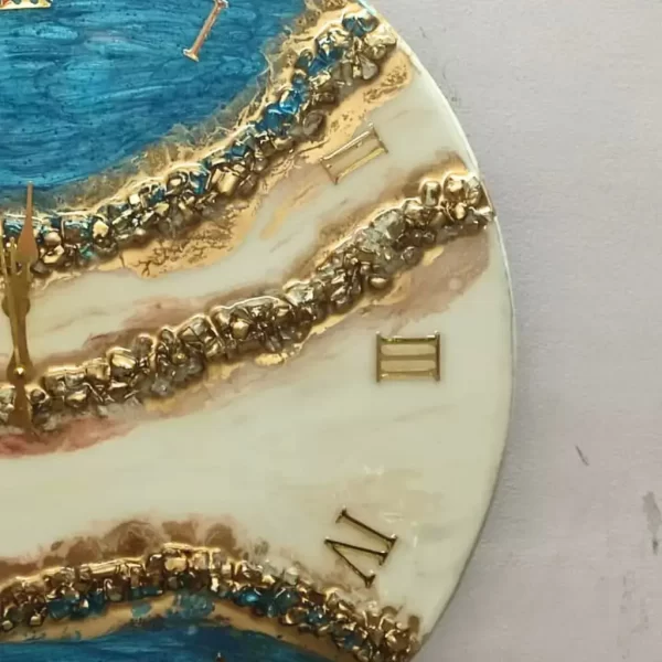 Elevate Your Decor with the Blue White Resin Wall Clock