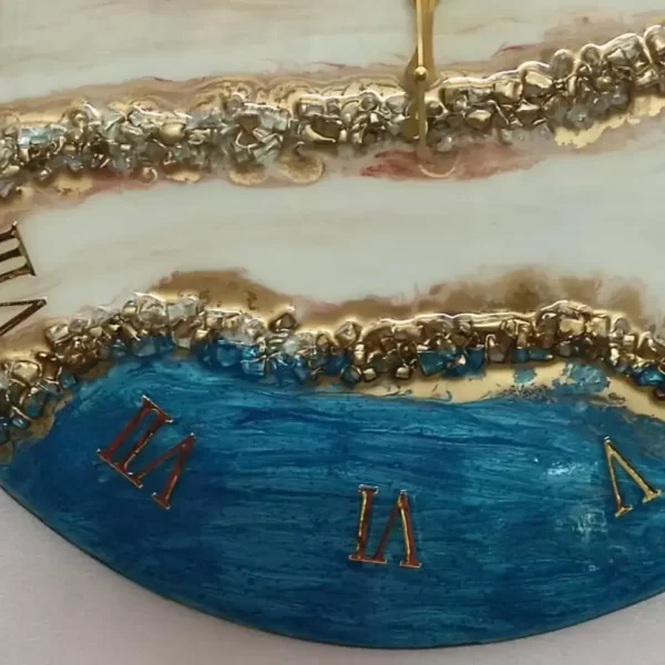 Elevate Your Decor with the Blue White Resin Wall Clock