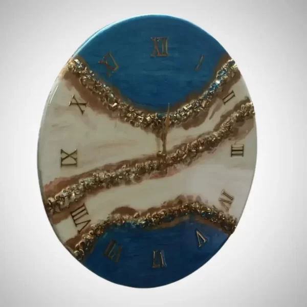 Elevate Your Decor with the Blue White Resin Wall Clock