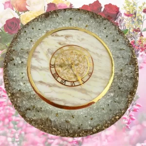 Crystal Golden Resin Wall Clock-9